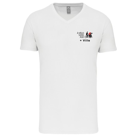Tee shirt col V Homme A vélo sans âge