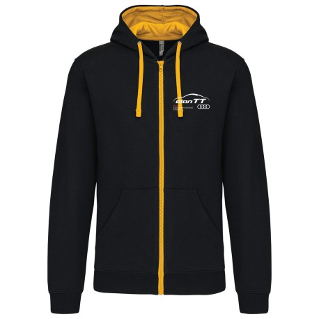 Sweat zippé capuche contrastée Homme Audi