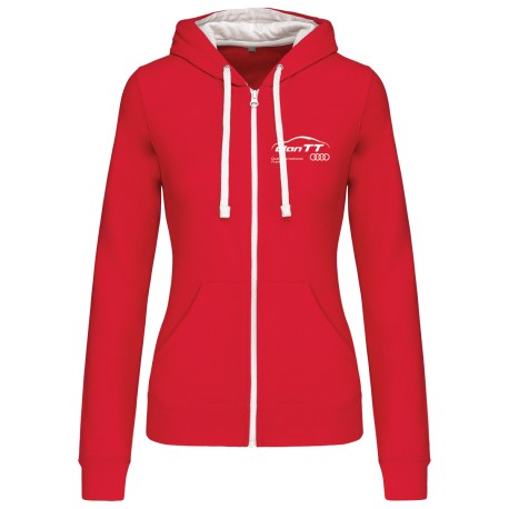 Sweat zippé capuche contrastée Femme Audi – Clan TT