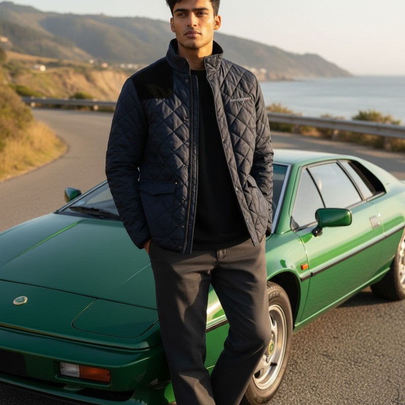 veste matelassée homme personnalisé en broderie Lotus