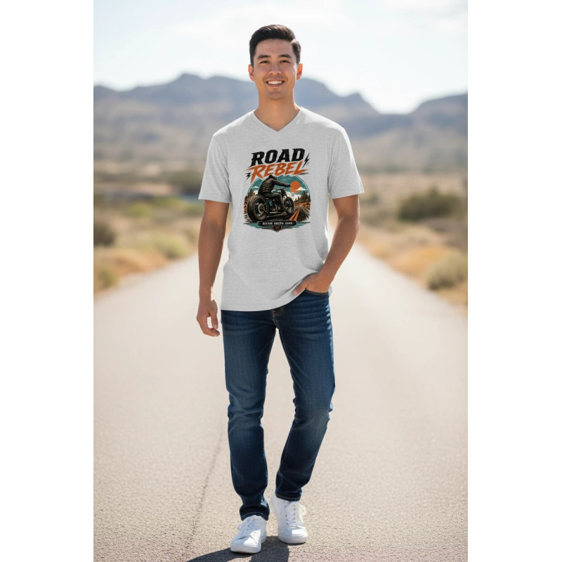 Tee shirt Bio col V Road Rebel MDC