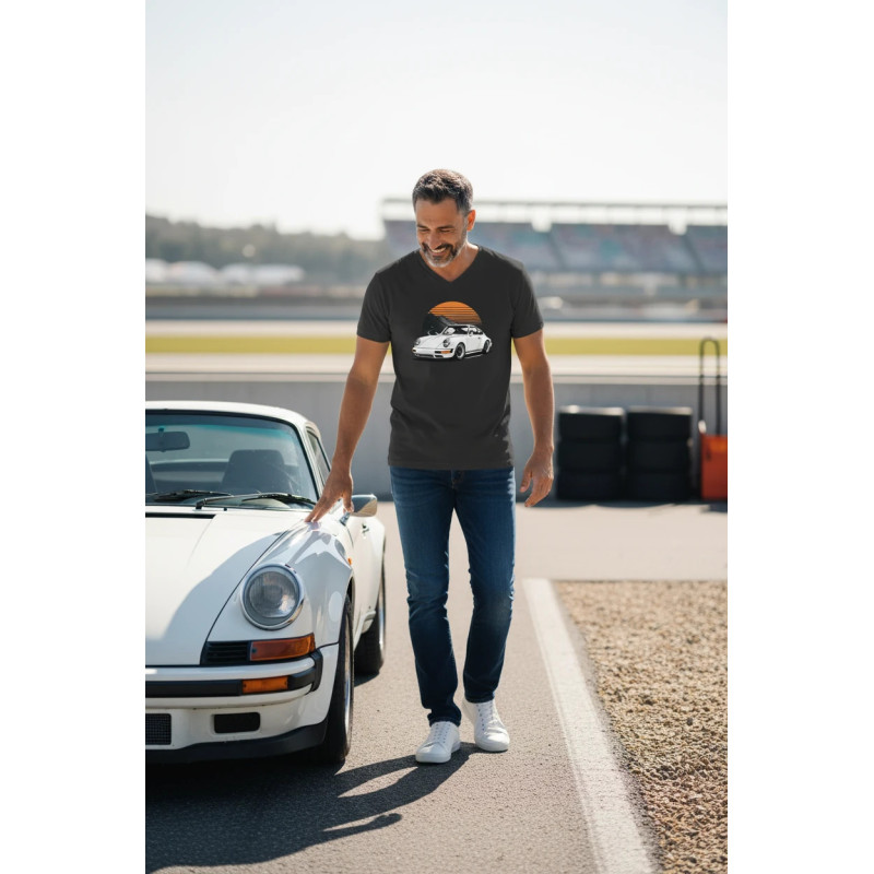 Tee shirt Bio col V Voiture Soleil MDC