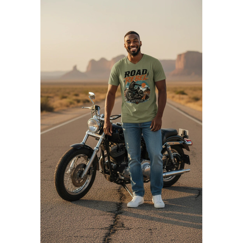Tee shirt écoresponsable col slub Road Rebel MDC