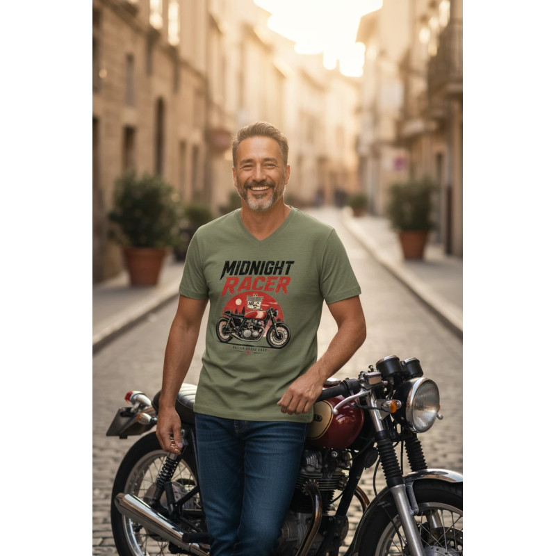 Tee shirt écoresponsable col slub Midnight Racer MDC