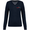 Pull Mérinos col V Femme Jaguar