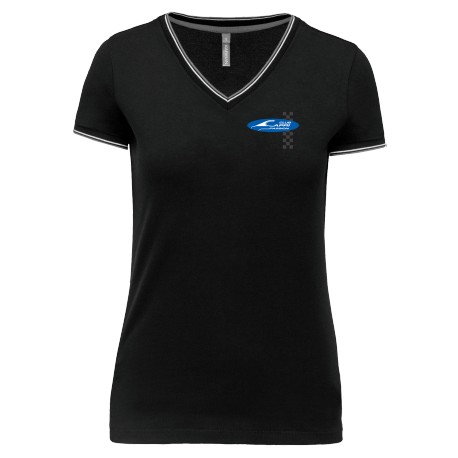 Tee shirt col V maille piquée Femme CCP – Club Capri Passion